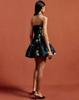 AURA MINI DRESS IN PRIMAVERA - BLACK TWILL