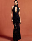 BONITA MAXI DRESS IN BLACK COTTON LACE