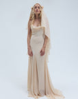 DIA MAXI DRESS IN ANTIQUE SILK CHIFFON - De La Vali