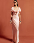 EDEN MAXI DRESS IN BABY PINK SILK SATIN - De La Vali
