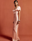 EDEN MAXI DRESS IN BABY PINK SILK SATIN