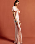 EDEN MAXI DRESS IN BABY PINK SILK SATIN