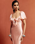 EDEN MAXI DRESS IN BABY PINK SILK SATIN
