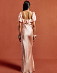 EDEN MAXI DRESS IN BABY PINK SILK SATIN