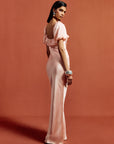 EDEN MAXI DRESS IN BABY PINK SILK SATIN