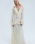 ESEN MAXI DRESS IN IVORY LACE - De La Vali