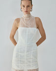 APATITE MINI DRESS IN IVORY FINE LACE - De La Vali