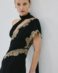 FENELLA MIDI DRESS IN BLACK SPANDEX