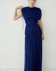NYMERA MAXI DRESS IN DEEP BLUE TULLE