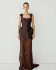 HECATE MAXI DRESS IN PLUM TWILL - De La Vali
