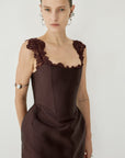 HECATE MAXI DRESS IN PLUM TWILL