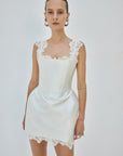 MORTA MINI DRESS IN IVORY TWILL - De La Vali