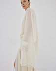 AURELION MAXI DRESS IN WARM IVORY CHIFFON