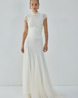 ZEPHYRA MAXI DRESS IN IVORY FINE LACE - De La Vali