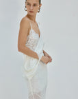 EMERALD MAXI DRESS IN IVORY LACE