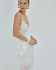 EMERALD MAXI DRESS IN IVORY LACE - De La Vali