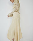 FAELA MIDI SKIRT IN SOFT YELLOW LACE