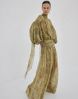 SOLANA MAXI DRESS IN SERPIENTE YELLOW CHIFFON - De La Vali