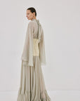 WILLOW MAXI DRESS IN STONE BEIGE AND SOFT YELLOW - De La Vali
