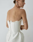 NOCTURNE MINI DRESS IN IVORY TWILL - De La Vali