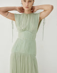 NYMERA MAXI DRESS IN SAGE GREEN TULLE