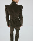 VEGA JACKET IN CHOCOLATE BROWN COTTON VELVET