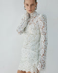 AGARTHA MINI DRESS IN IVORY METALLIC LACE