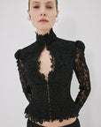 VITALIS TOP IN BLACK LACE - De La Vali