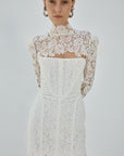 VIRESCO MINI DRESS IN IVORY LACE