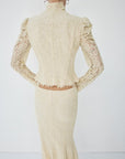 FAELA MIDI SKIRT IN SOFT YELLOW LACE