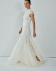 ZEPHYRA MAXI DRESS IN IVORY FINE LACE - De La Vali