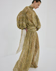 SOLANA MAXI DRESS IN SERPIENTE YELLOW CHIFFON