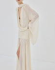 AURELION MAXI DRESS IN WARM IVORY CHIFFON