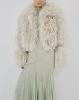 VESPERA JACKET IN CREAM MONGOLIAN FUR