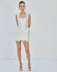 MORTA MINI DRESS IN IVORY TWILL - De La Vali