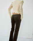SABLE TROUSERS IN CHOCOLATE BROWN COTTON VELVET