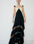 AURALITE MAXI DRESS IN BLACK AND SOFT YELLOW