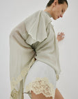 ALITHA TOP IN STONE BEIGE AND SOFT YELLOW