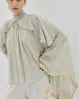 ALITHA TOP IN STONE BEIGE AND SOFT YELLOW