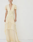 ALCINA MAXI DRESS IN SOFT YELLOW - De La Vali