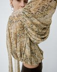 SOLANA TOP IN SERPIENTE YELLOW CHIFFON