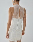 APATITE MINI DRESS IN IVORY FINE LACE - De La Vali