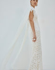 SOLINA MAXI DRESS IN IVORY LACE - De La Vali