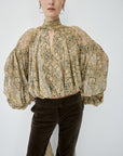SOLANA TOP IN SERPIENTE YELLOW CHIFFON - De La Vali