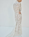 VOTIVA MAXI DRESS IN IVORY METALLIC LACE