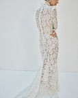 VOTIVA MAXI DRESS IN IVORY METALLIC LACE - De La Vali