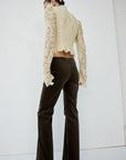 SABLE TROUSERS IN CHOCOLATE BROWN COTTON VELVET - De La Vali