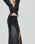 ORYX MAXI SKIRT IN MIDNIGHT - De La Vali