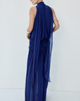 CRUZ MAXI DRESS IN DEEP BLUE CHIFFON