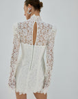 VIRESCO MINI DRESS IN IVORY LACE